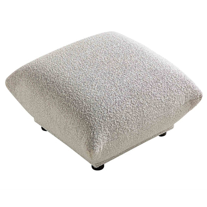 Pouf Gianni, boucle gris brume