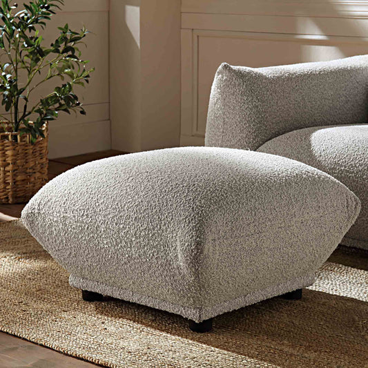 Pouf Gianni, boucle gris brume