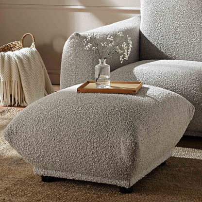 Pouf Gianni, boucle gris brume