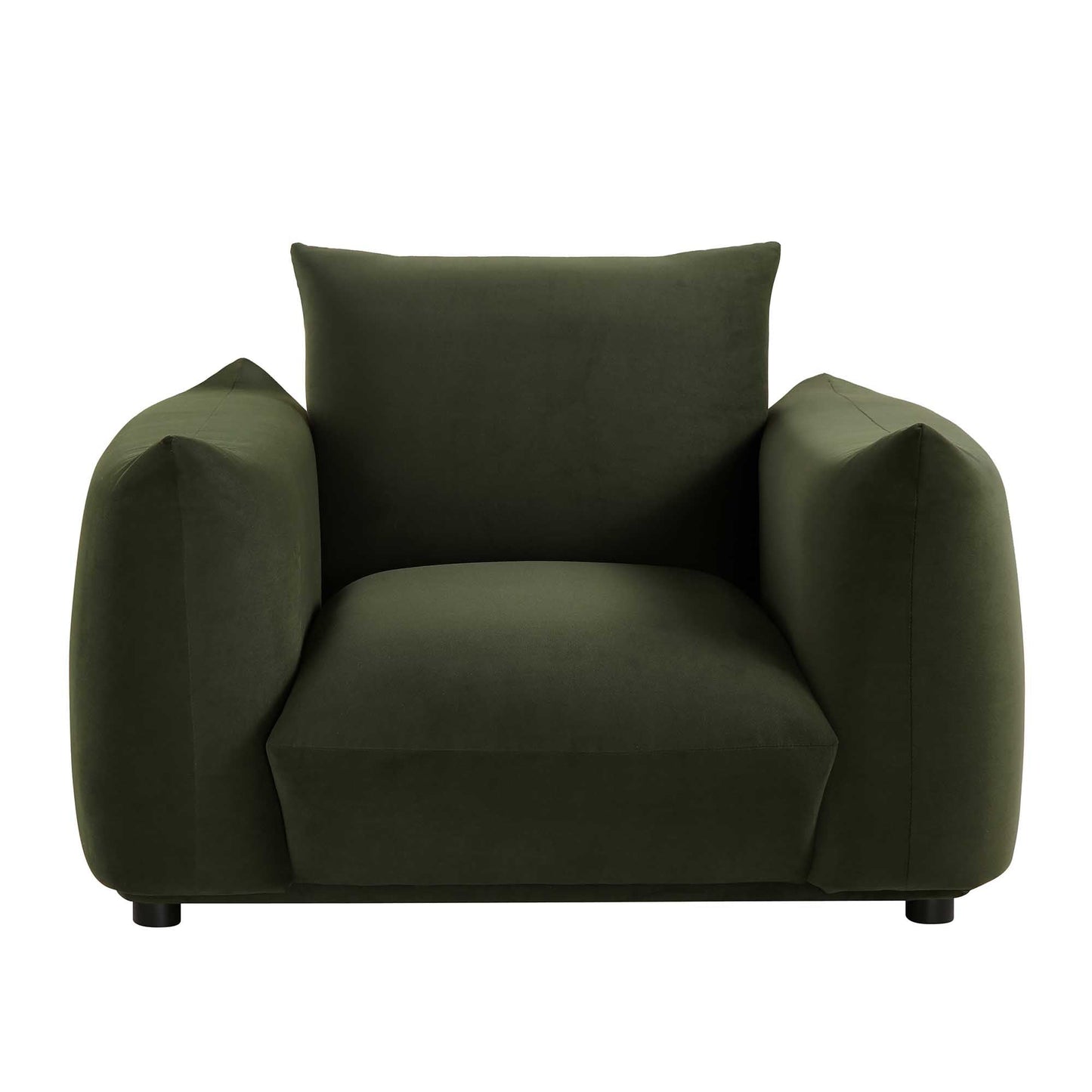 Fauteuil Gianni, velours vert mousse