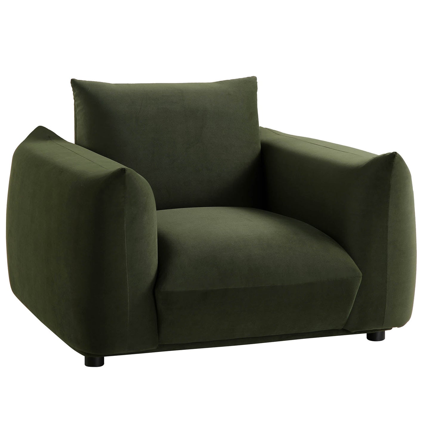 Fauteuil Gianni, velours vert mousse