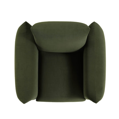 Fauteuil Gianni, velours vert mousse