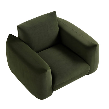 Fauteuil Gianni, velours vert mousse