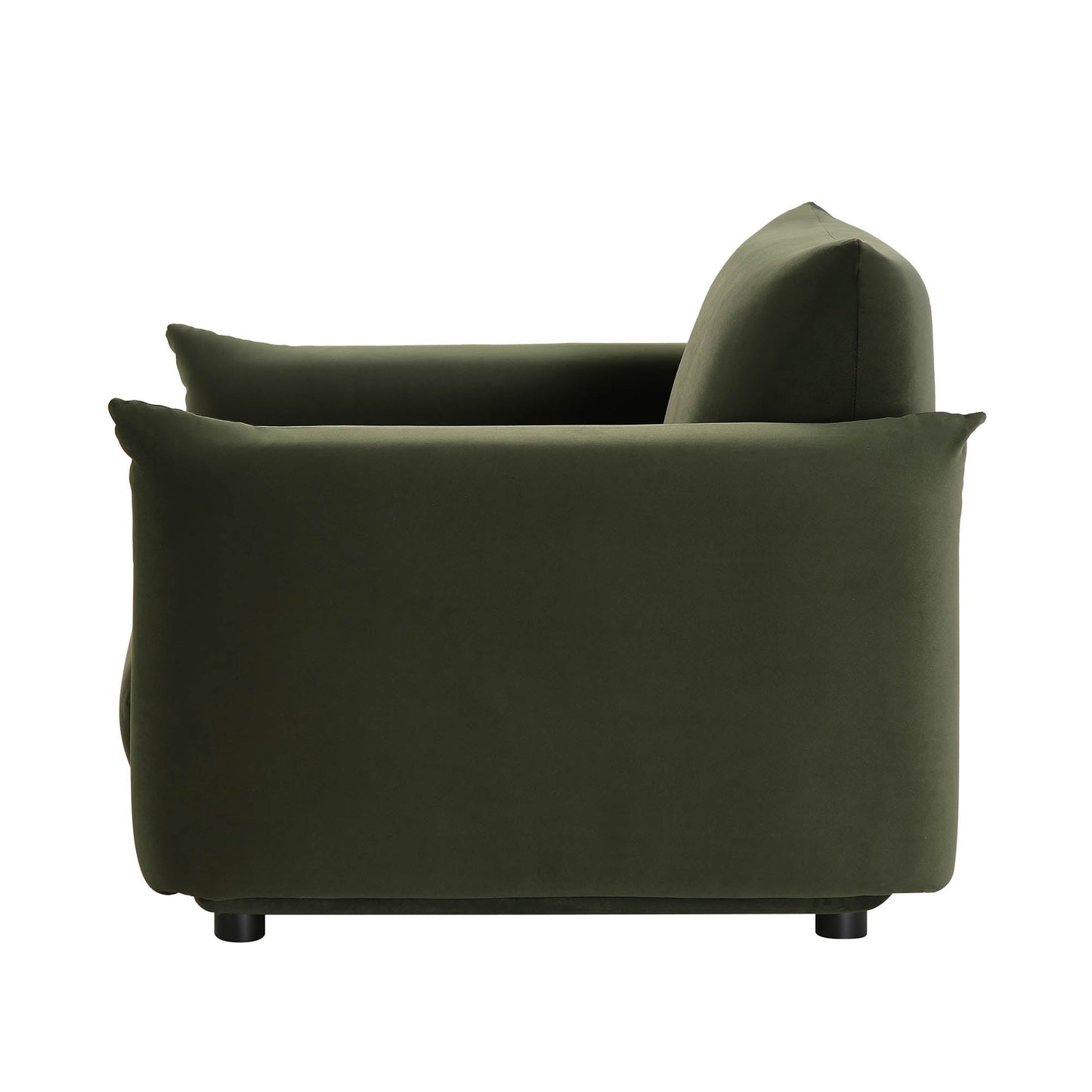 Fauteuil Gianni, velours vert mousse