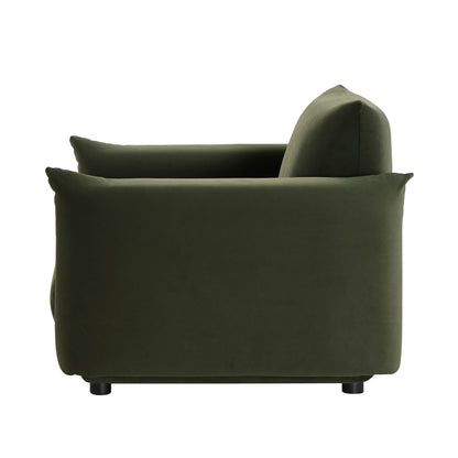 Fauteuil Gianni, velours vert mousse