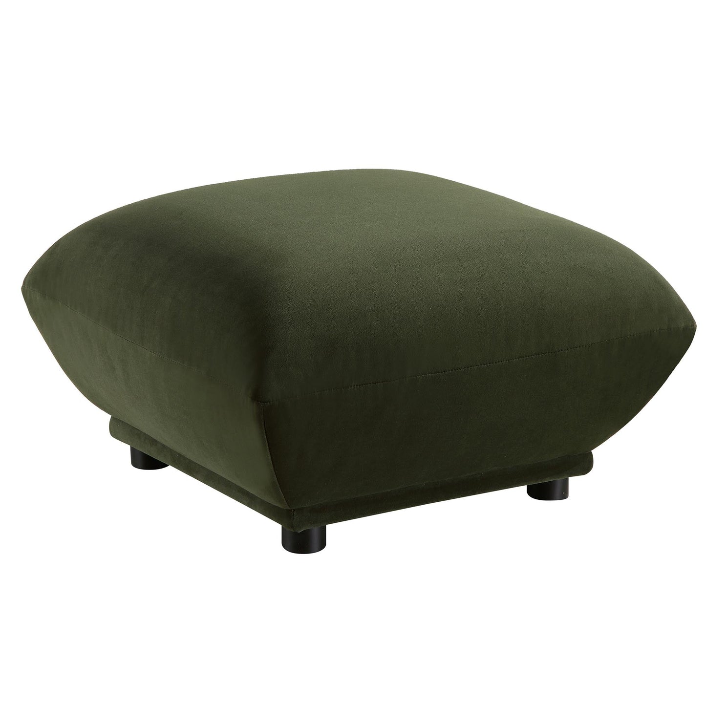 Pouf Gianni, velours vert mousse