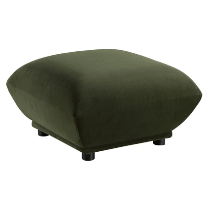 Pouf Gianni, velours vert mousse