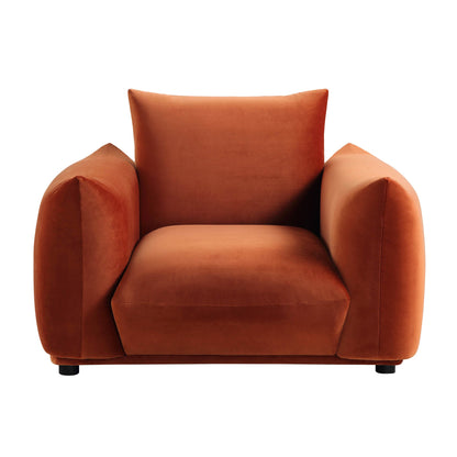 Fauteuil Gianni, velours rouille