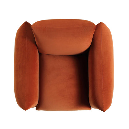Fauteuil Gianni, velours rouille
