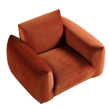 Fauteuil Gianni, velours rouille