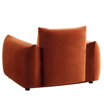 Fauteuil Gianni, velours rouille