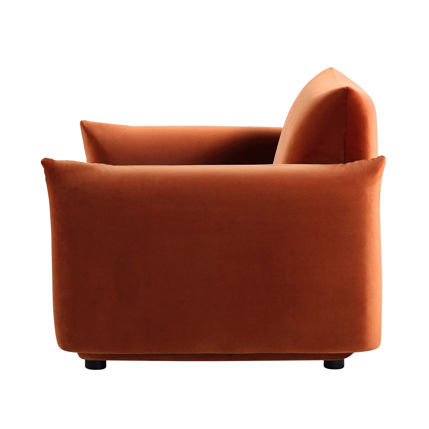 Fauteuil Gianni, velours rouille