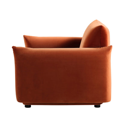Fauteuil Gianni, velours rouille