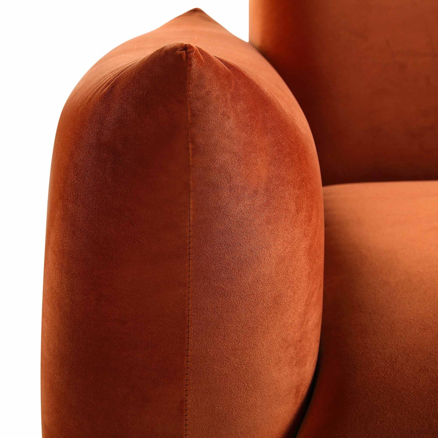 Canapé trois places Gianni, velours rouille