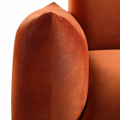 Canapé trois places Gianni, velours rouille