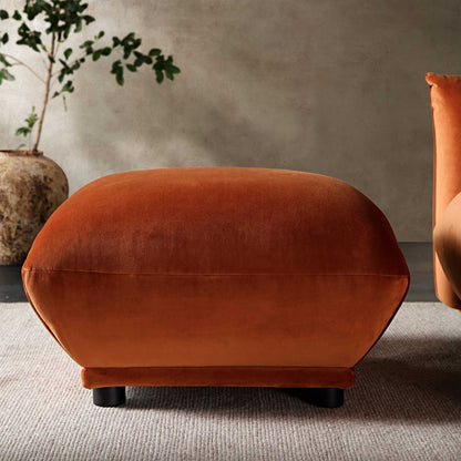 Pouf Gianni, velours rouille