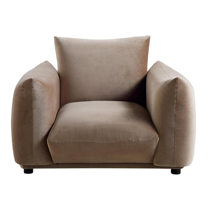 Fauteuil Gianni, velours vison
