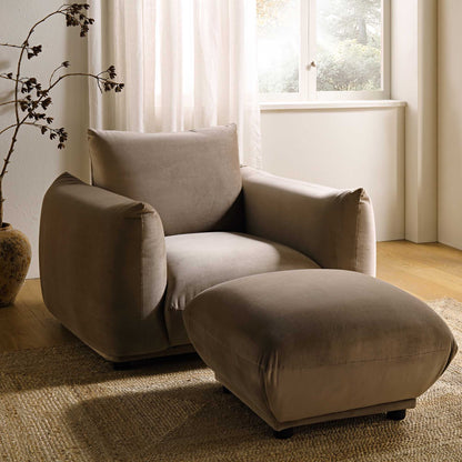 Fauteuil Gianni, velours vison