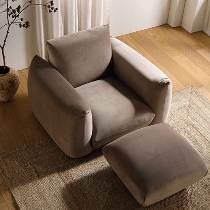 Fauteuil Gianni, velours vison