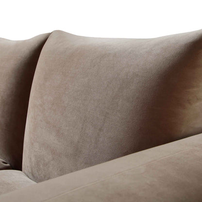 Canapé deux places Gianni, velours vison