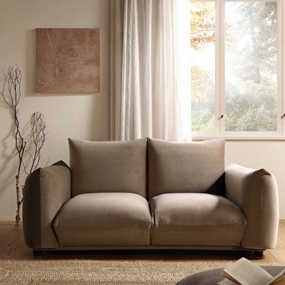 Canapé deux places Gianni, velours vison