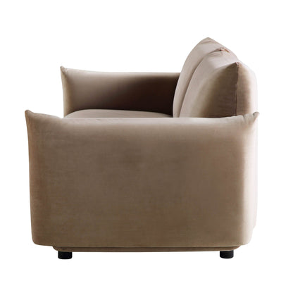 Canapé trois places Gianni, velours vison