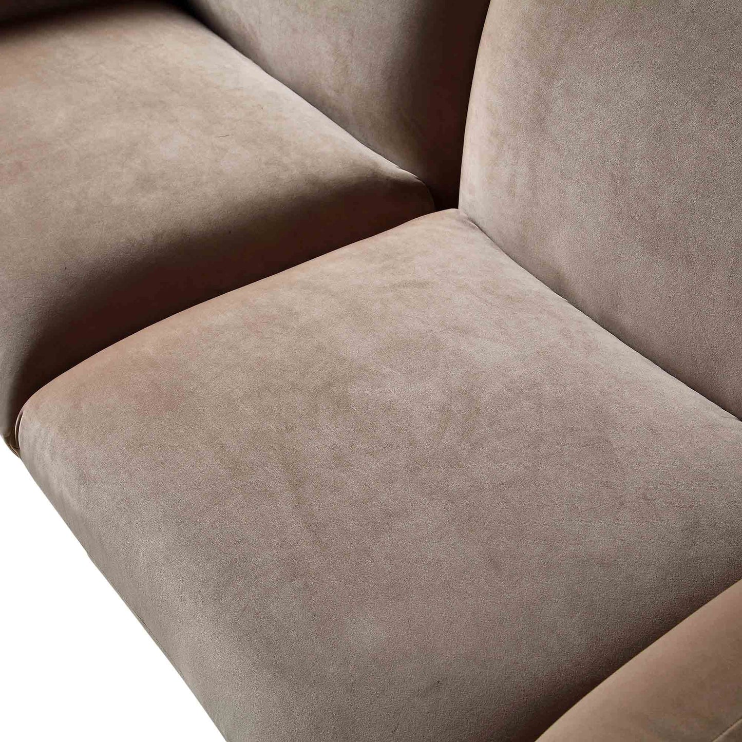 Canapé trois places Gianni, velours vison