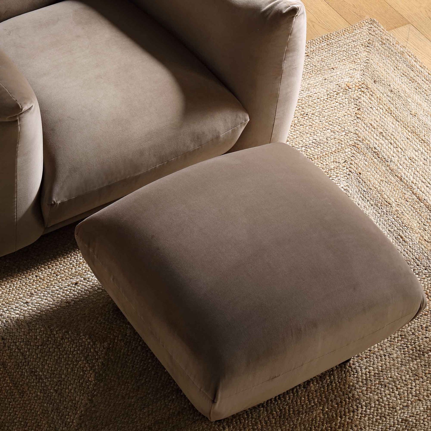 Pouf Gianni, velours de vison