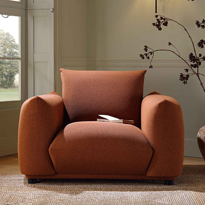Fauteuil Gianni, tissu terracotta