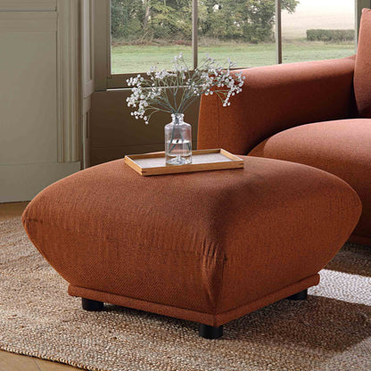 Pouf Gianni, tissu terre cuite