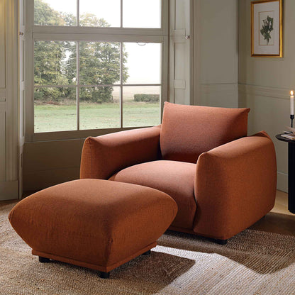 Fauteuil Gianni, tissu terracotta