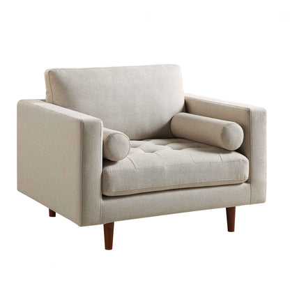 Fauteuil Henrietta, tissu tissé beige