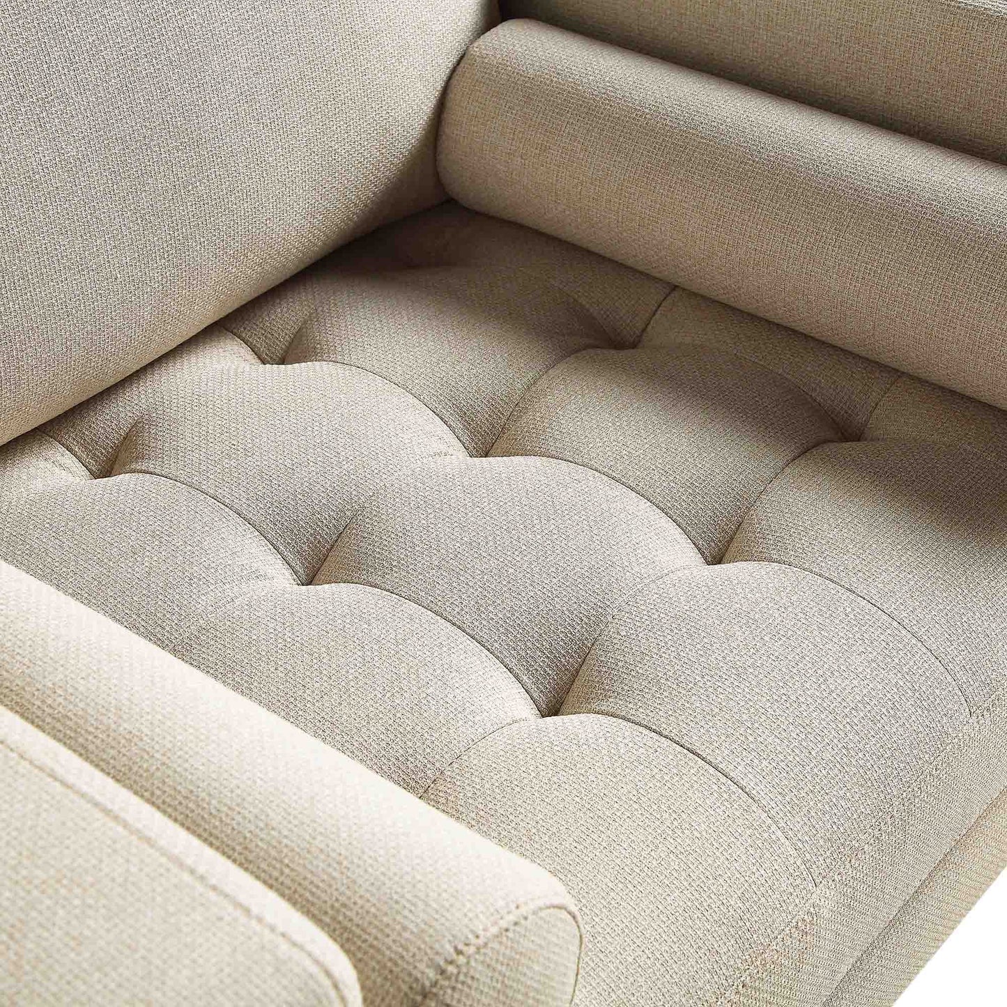 Fauteuil Henrietta, tissu tissé beige