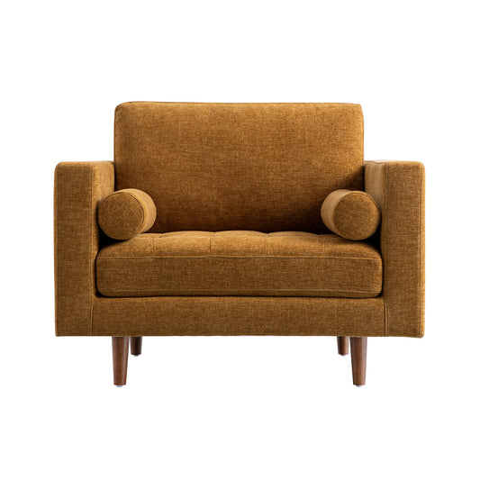 Fauteuil Henrietta, chenille miel épicé