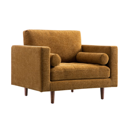 Fauteuil Henrietta, chenille miel épicé
