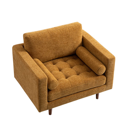 Fauteuil Henrietta, chenille miel épicé