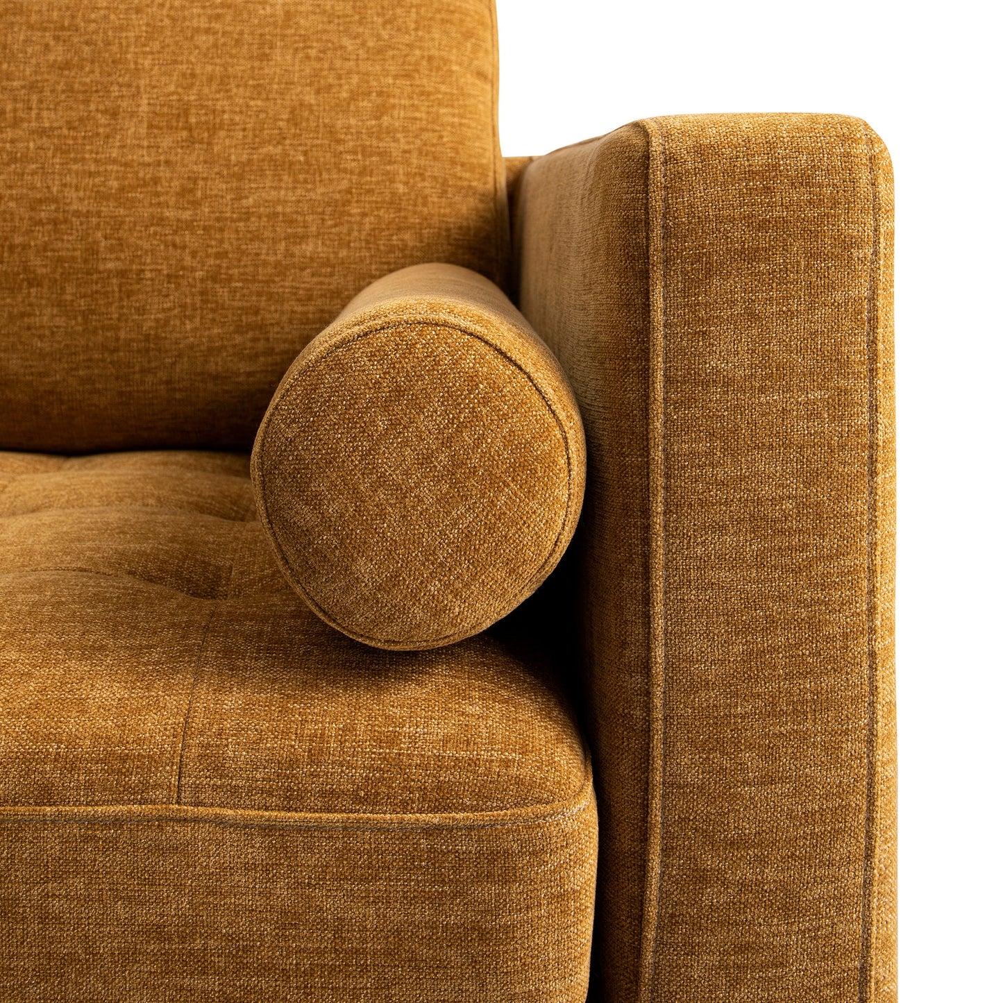 Grand canapé 3 places Henrietta, chenille miel épicé