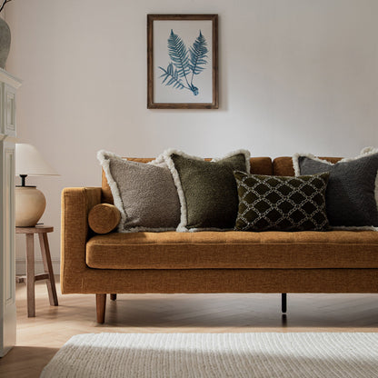 Grand canapé 3 places Henrietta, chenille miel épicé