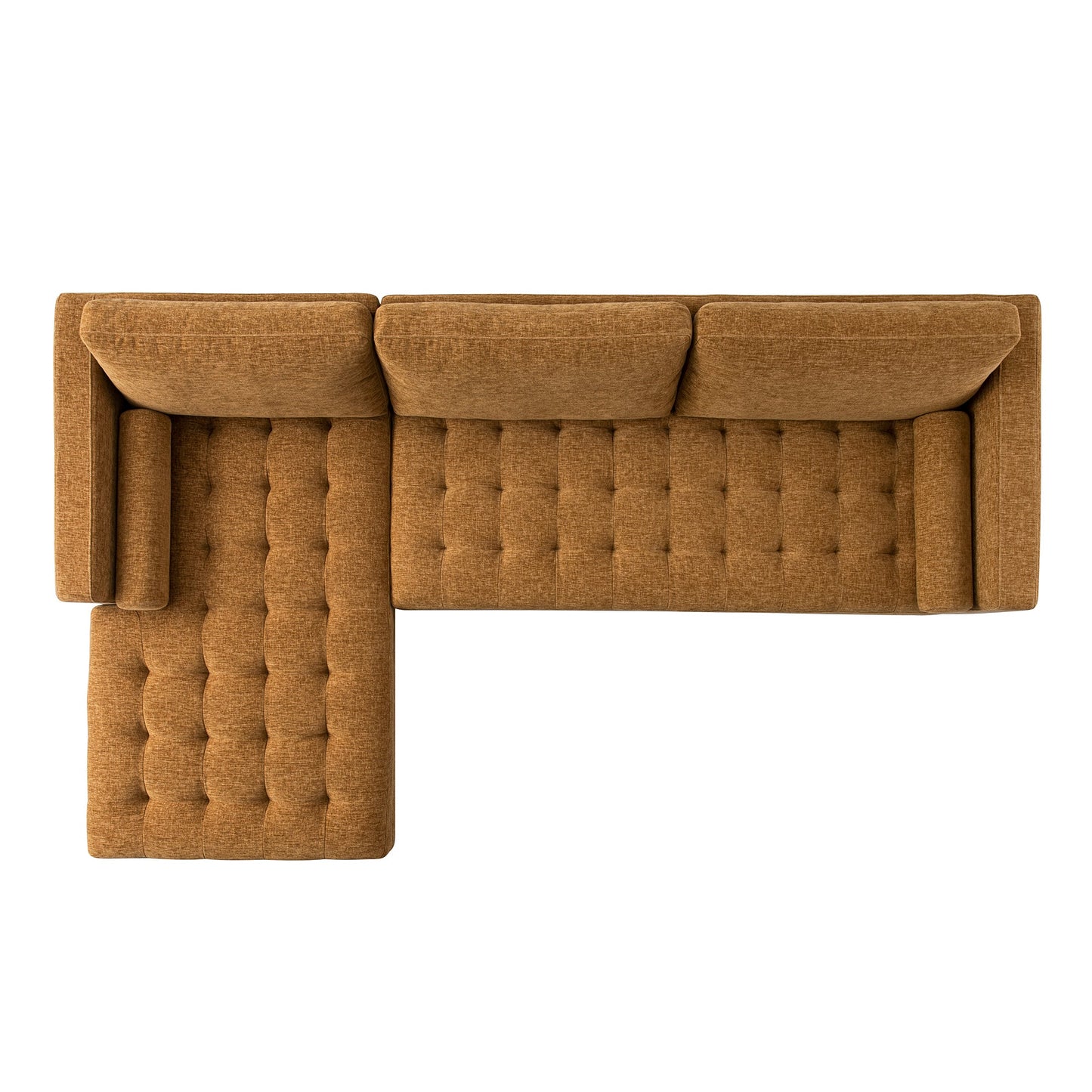 Canapé méridienne 4 places Henrietta Spiced Honey Chenille, orientation gauche