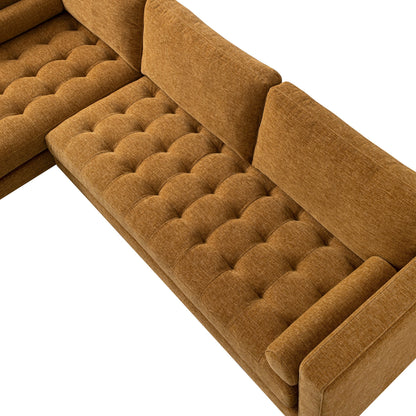 Canapé méridienne 4 places Henrietta Spiced Honey Chenille, orientation gauche