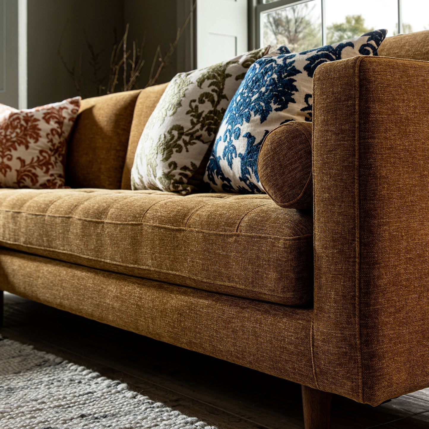 Canapé méridienne 4 places Henrietta Spiced Honey Chenille, orientation gauche