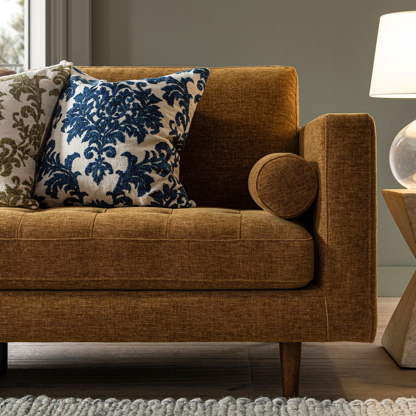 Canapé méridienne 4 places Henrietta Spiced Honey Chenille, orientation gauche