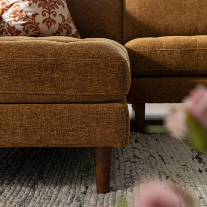 Canapé méridienne 4 places Henrietta Spiced Honey Chenille, orientation gauche