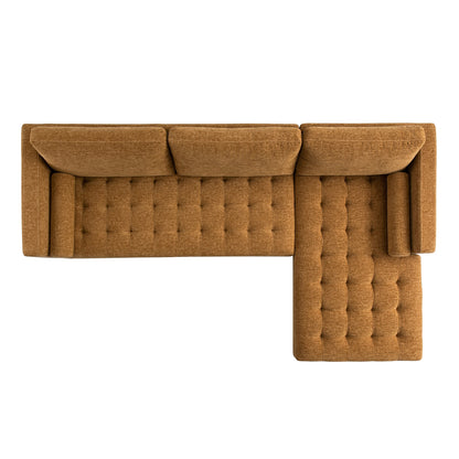 Canapé méridienne 4 places Henrietta Spiced Honey Chenille, orientation droite