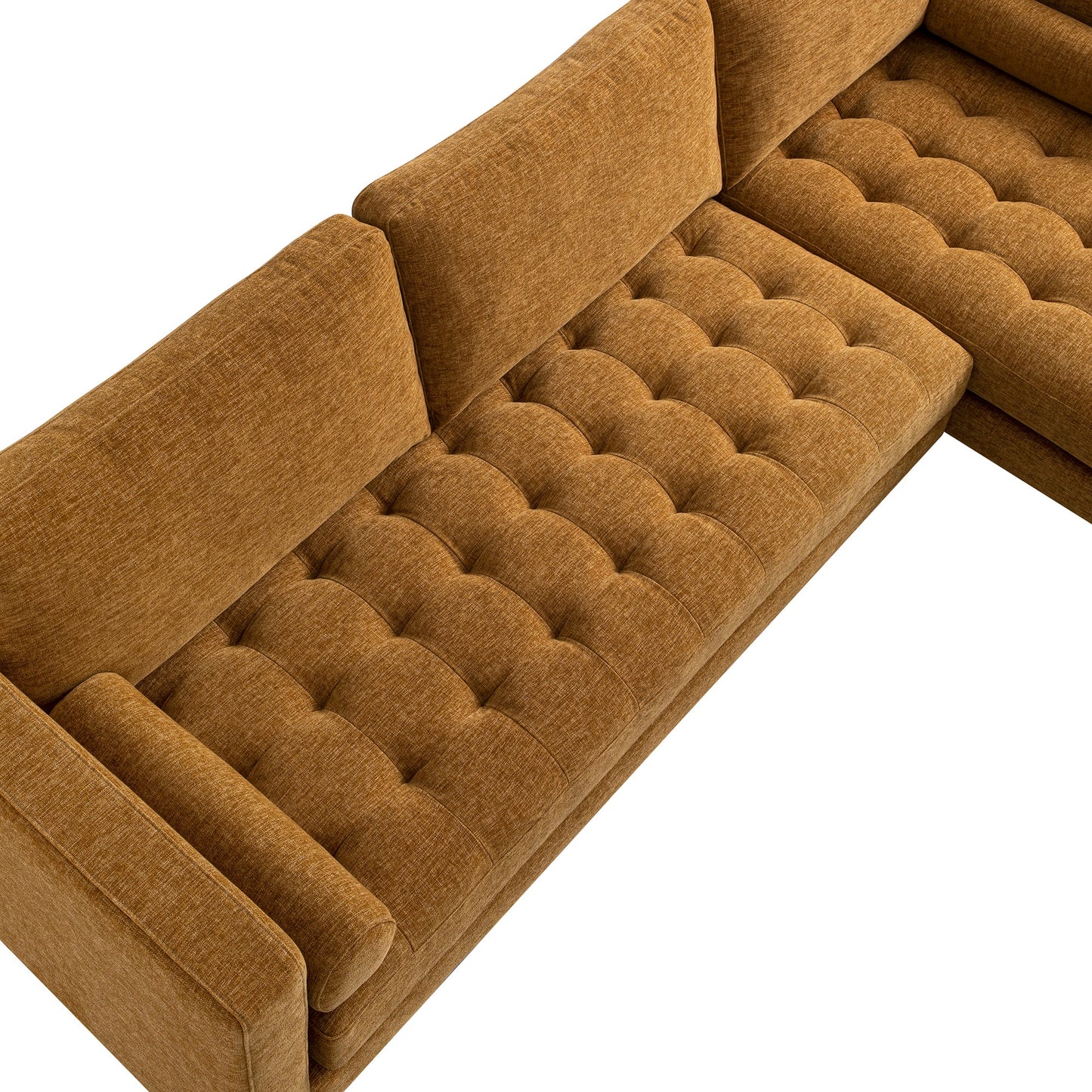 Canapé méridienne 4 places Henrietta Spiced Honey Chenille, orientation droite