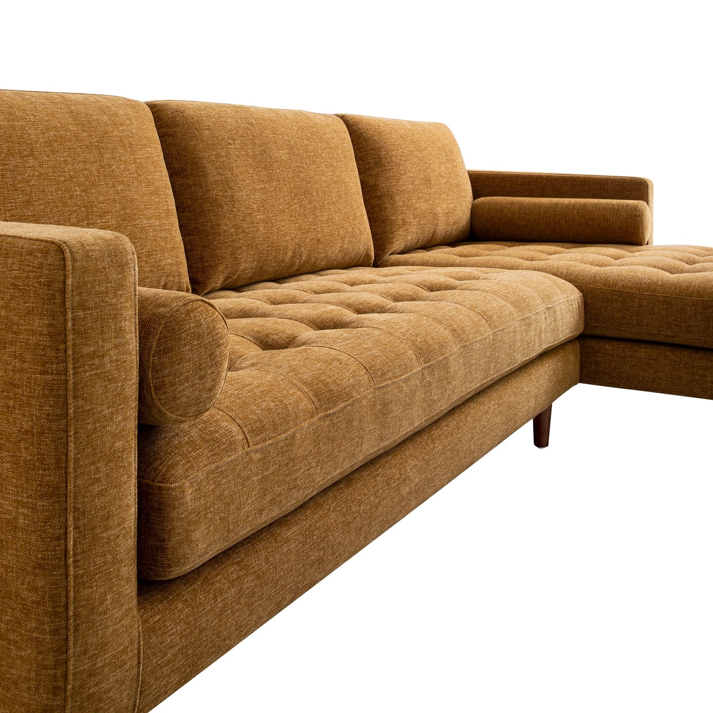 Canapé méridienne 4 places Henrietta Spiced Honey Chenille, orientation droite