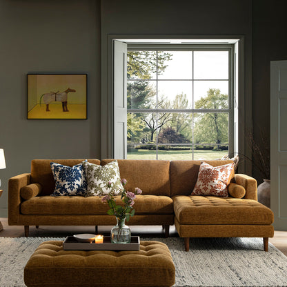 Canapé méridienne 4 places Henrietta Spiced Honey Chenille, orientation droite