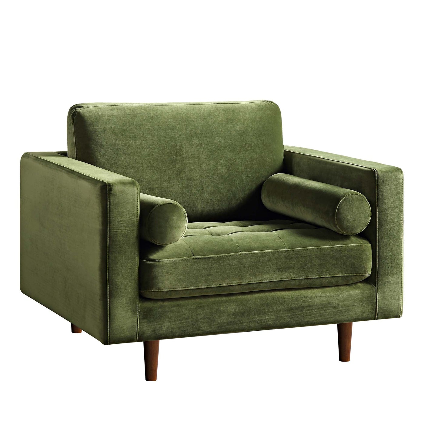 Fauteuil Henrietta, velours vert mousse