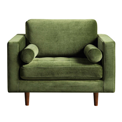 Fauteuil Henrietta, velours vert mousse