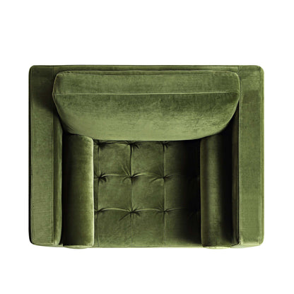 Fauteuil Henrietta, velours vert mousse